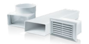 KIT BlauPlast white 160 - Zestaw do montażu narożnego z kratką zewnętrzną białą